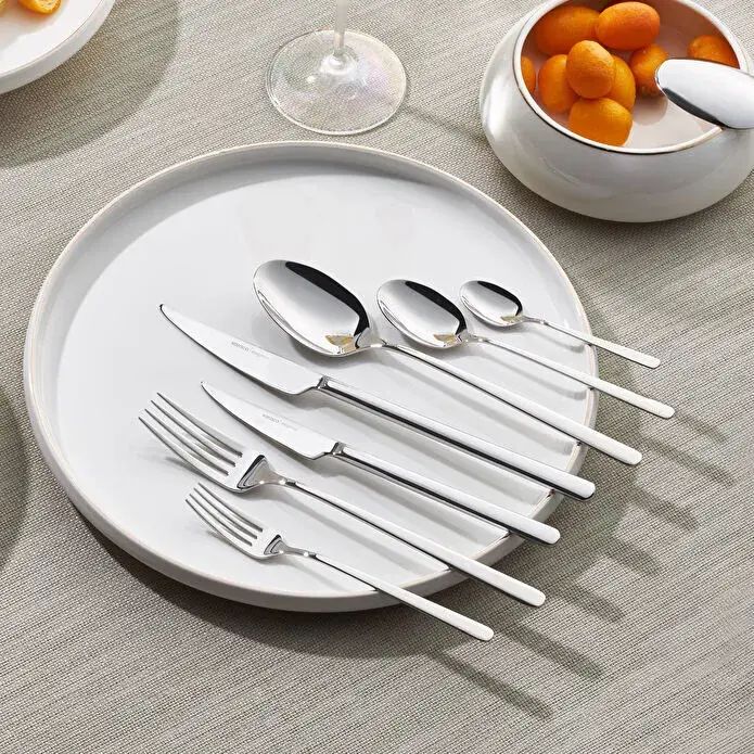 Karaca Elegance New Boreas Platin 12 Kişilik 84 Parça Çatal Kaşık Bıçak Takımı