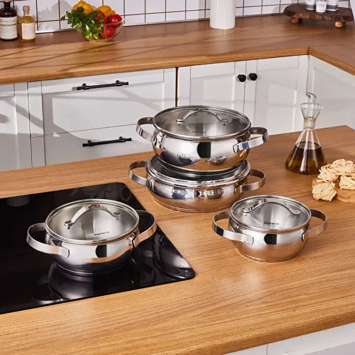 Karaca Kuzina 8 Parça Çelik Tencere Seti