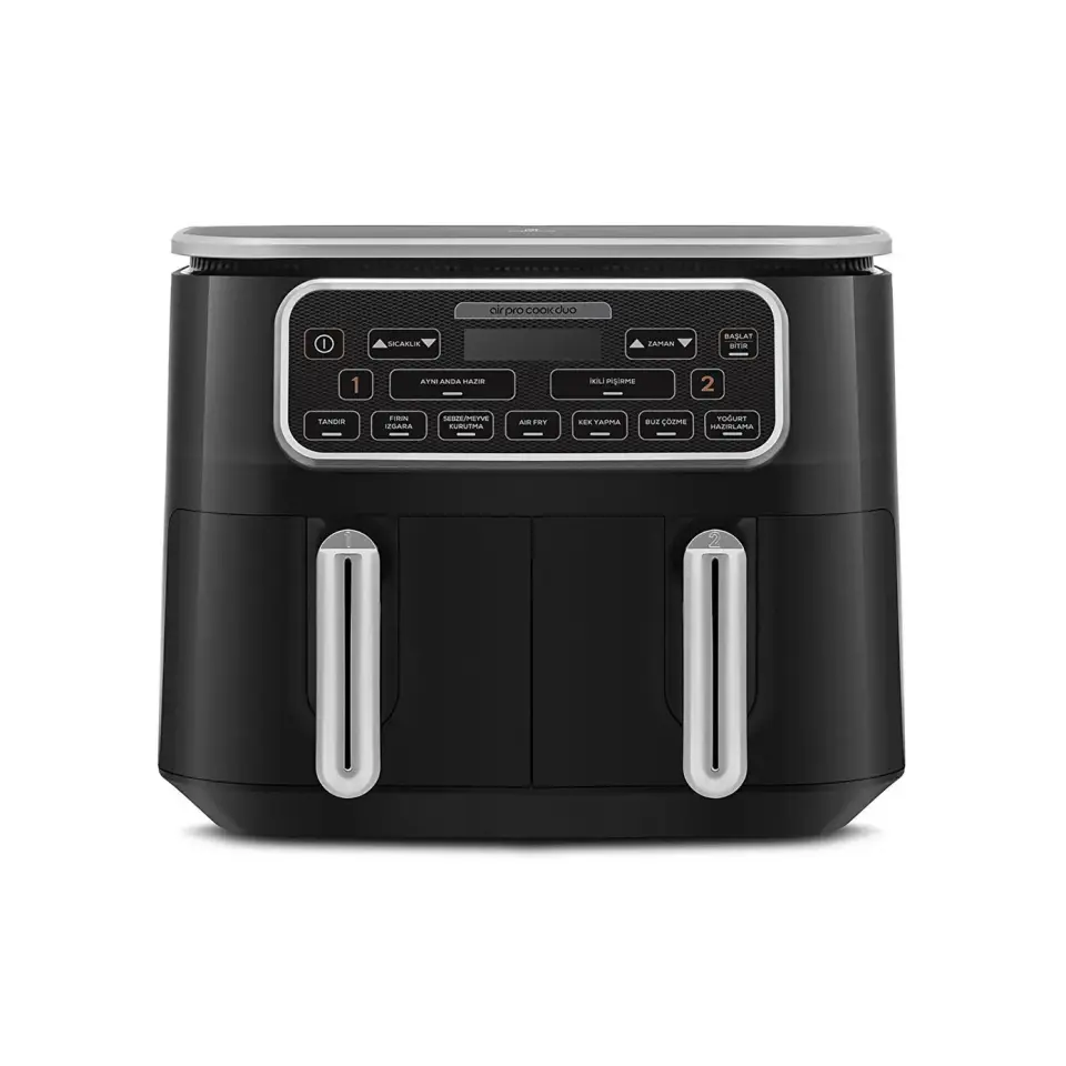 Karaca Air Pro Cook Duo Tandır XXXL Airfryer Black Silver 8L