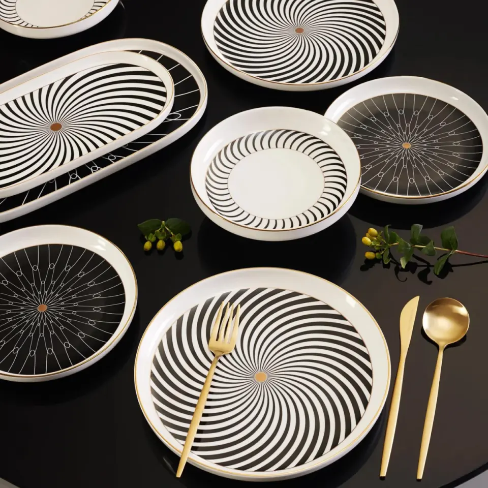 Karaca Streamline Girdap New Bone 59 Parça 12 Kişilik Yemek Takımı