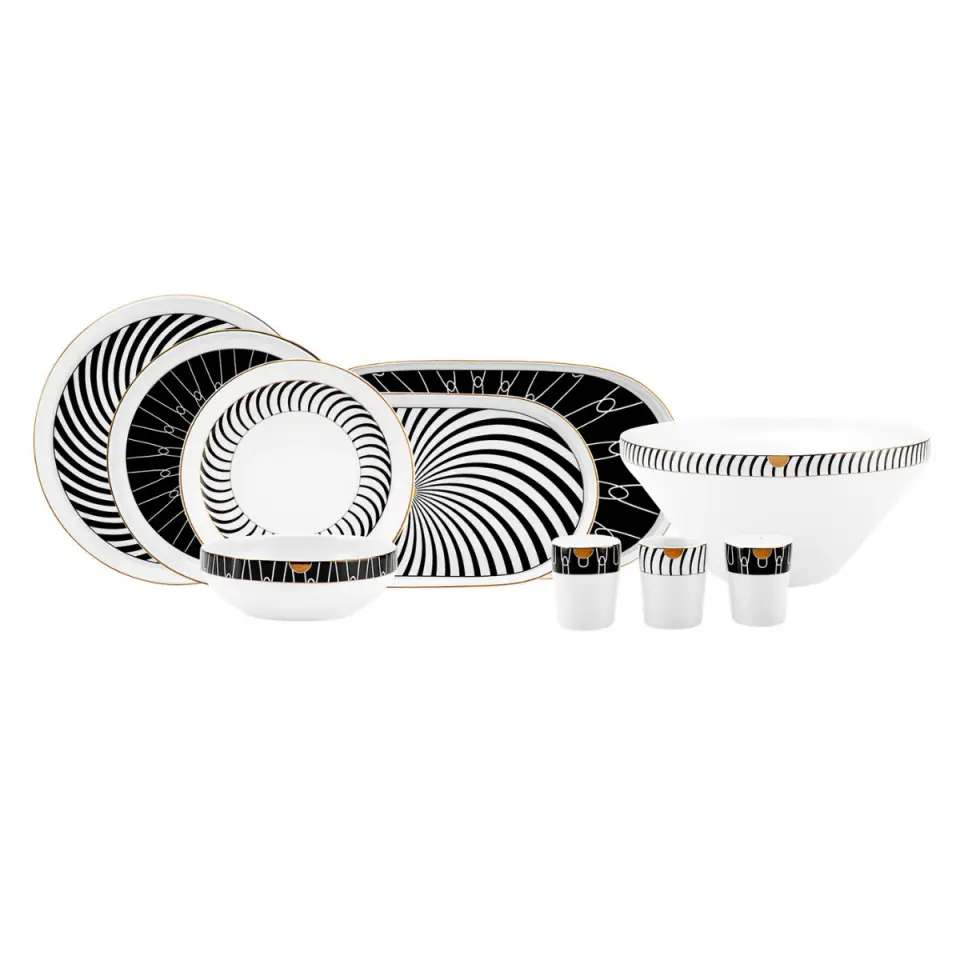 Karaca Streamline Girdap New Bone 59 Parça 12 Kişilik Yemek Takımı