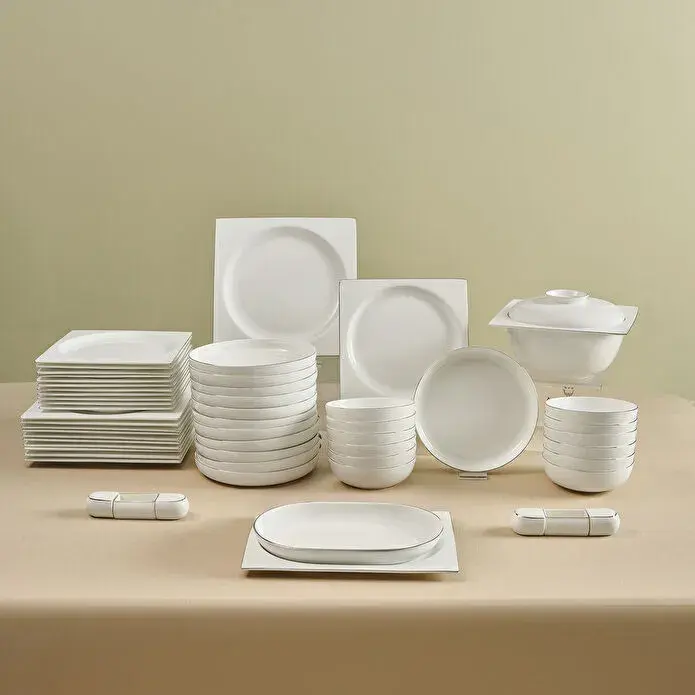 Karaca Red Carpet Collection Fine Pearl Extra Nish 58 Parça 12 Kişilik Yemek Takımı Platin