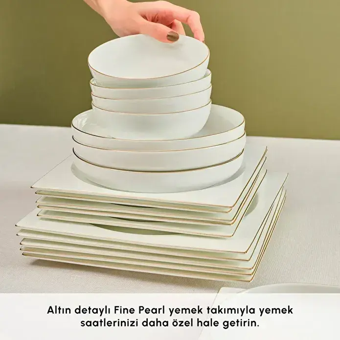 Karaca Red Carpet Collection Fine Pearl Extra Nish 62 Parça 12 Kişilik Yemek Takımı Gold