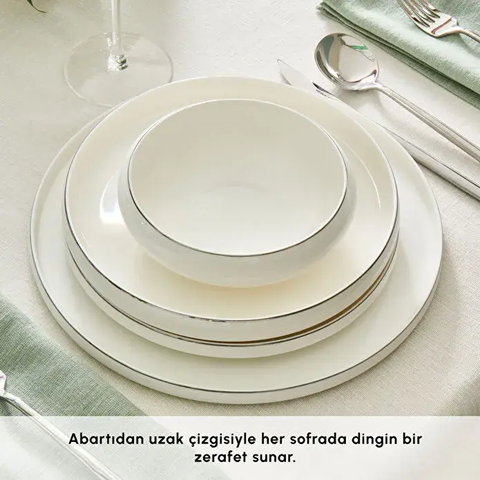 Karaca Stream Bone Sunset 53 Parça 12 Kişilik Yemek Takımı Platin