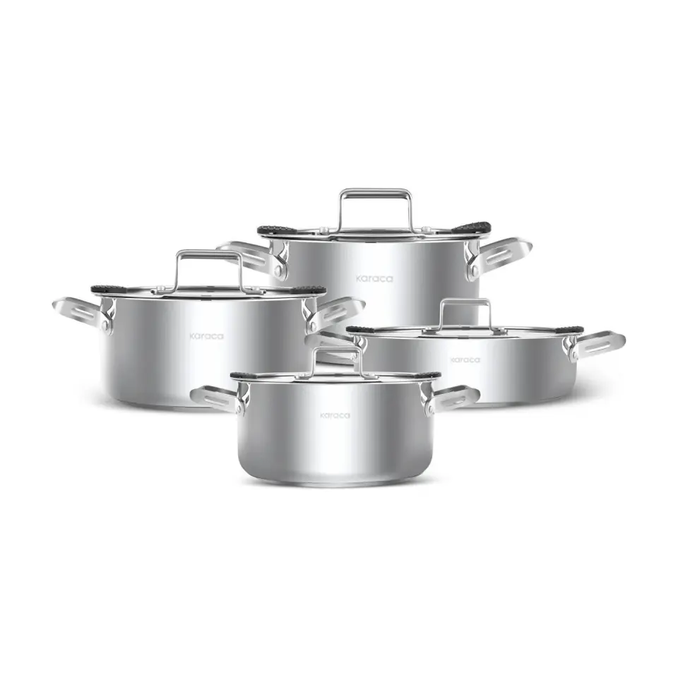 Karaca Montreal İndüksiyon Tabanlı 8 Parça Çelik Tencere Seti