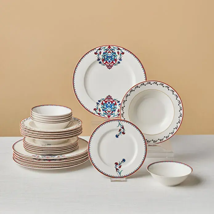 Karaca Forever Bone Nakkaş 24 Parça 6 Kişilik Yemek Takımı