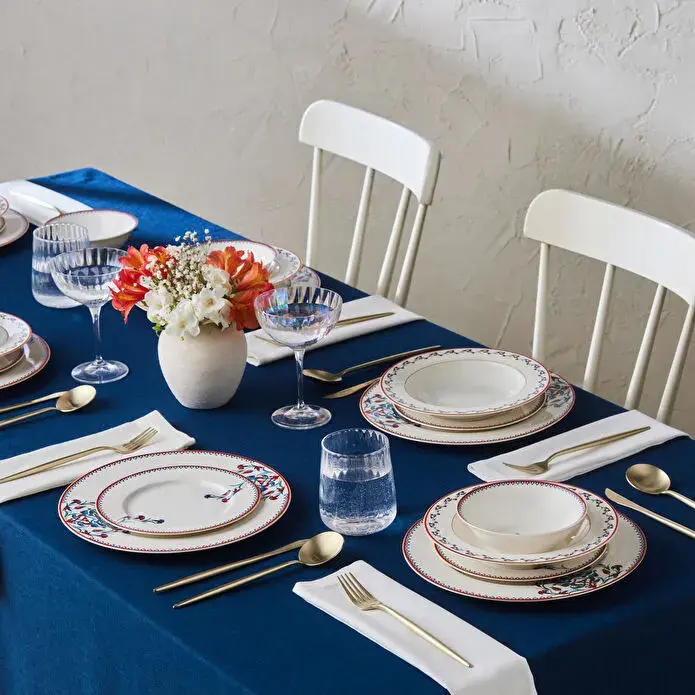 Karaca Forever Bone Nakkaş 24 Parça 6 Kişilik Yemek Takımı