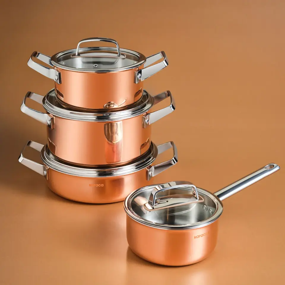 Karaca Power Steel 316+ 3Ply Galileo 8 Parça Çelik Tencere Seti