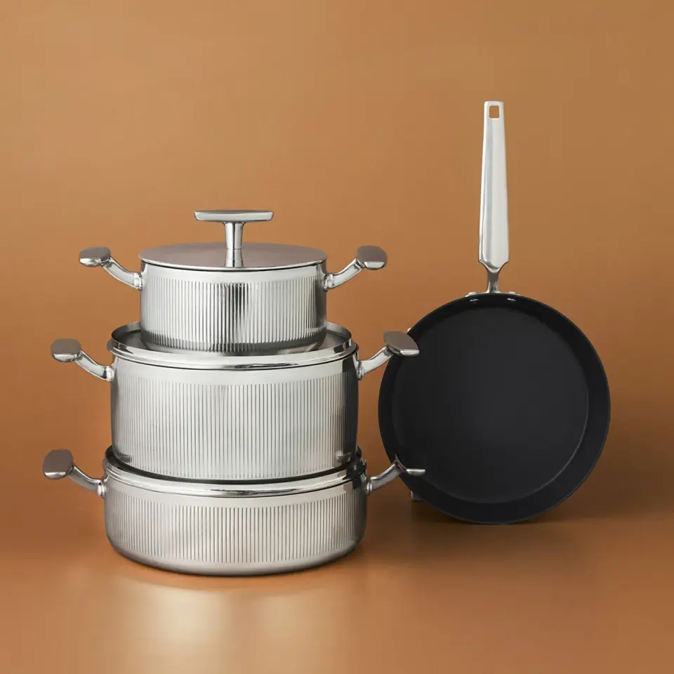 Karaca Plasma Steel 316+ 3Ply Apollo İndüksiyon Tabanlı 7 Parça Çelik Tencere Seti