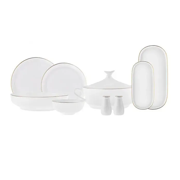 Karaca Red Carpet Collection Stream Bone Favaro 60 Parça 12 Kişilik Yemek Takımı Gold