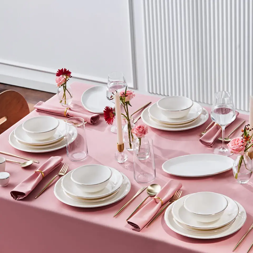 Karaca Red Carpet Collection Stream Bone Fortune 53 Parça 12 Kişilik Yemek Takımı Gold