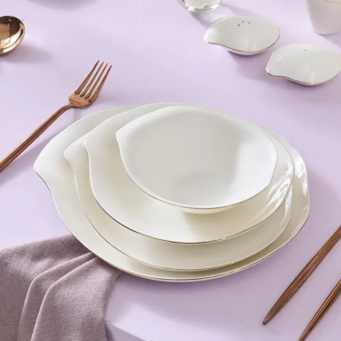 Karaca Stream Bone Universe 53 Parça 12 Kişilik Yemek Takımı Gold