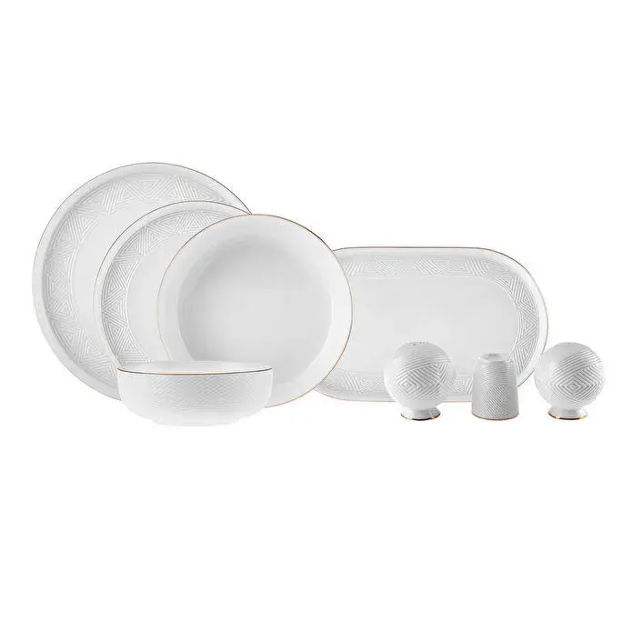 Karaca Stream Bone Scatola 57 Parça 12 Kişilik Yemek Takımı Gold