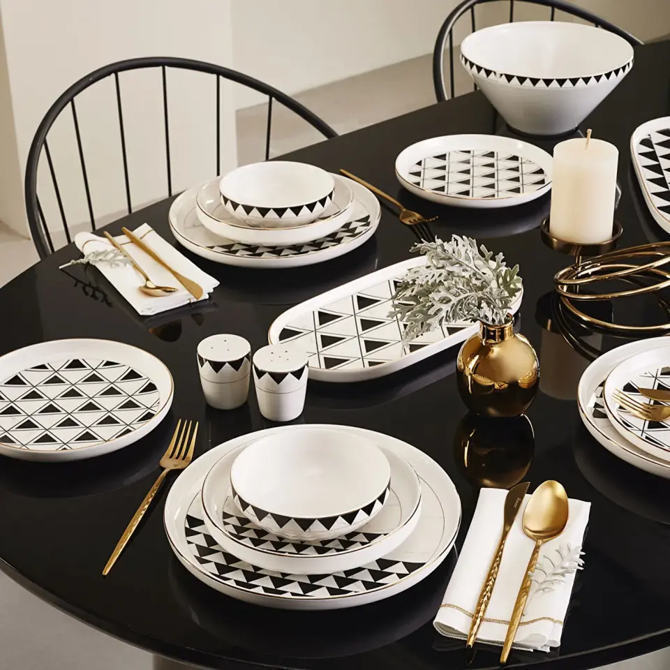 Karaca Streamline Tiranna New Bone 59 Parça 12 Kişilik Yemek Takımı