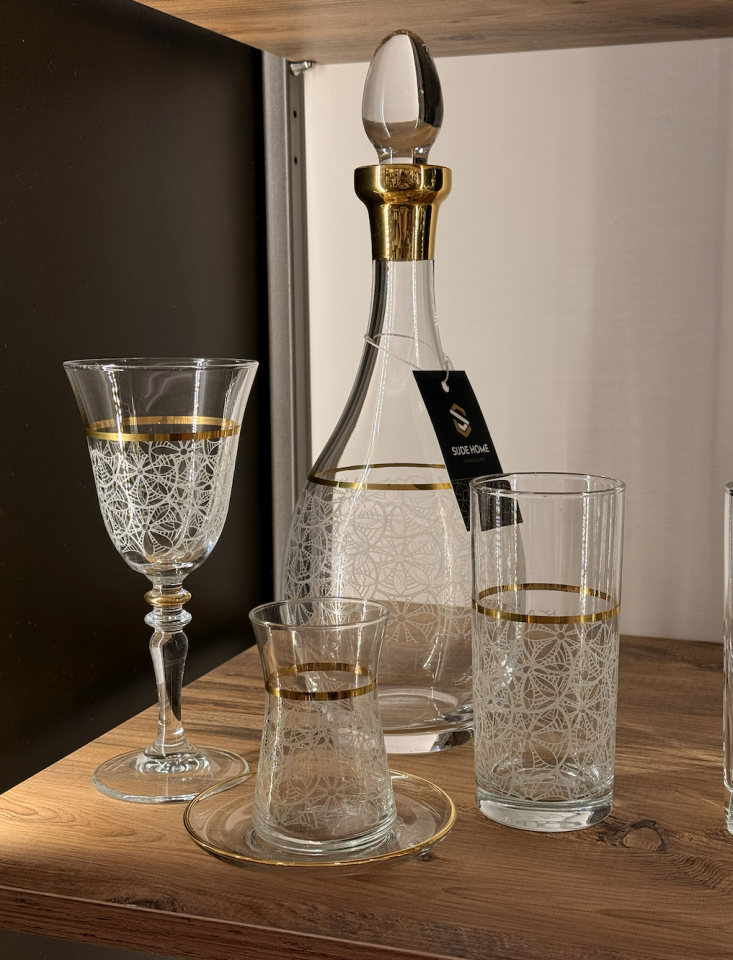 Canba Favola Butik Altın 49 Parça 12 Kişilik Su Takımı