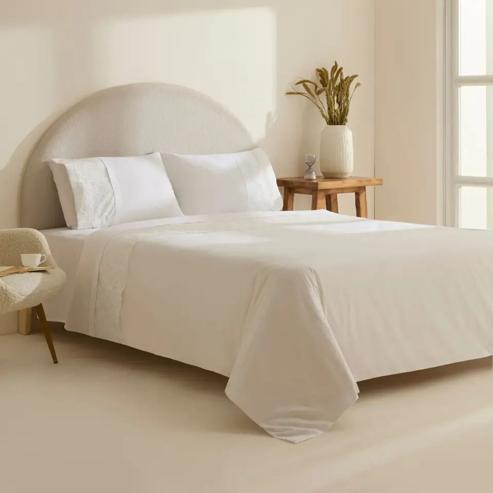 Karaca Home Elaria Dantelli Çift Kişilik Nevresim Takımı Beyaz