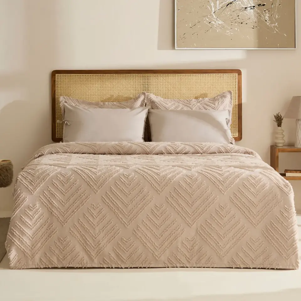 Karaca Home Velora Çift Kişilik Yatak Örtüsü Takımı Taş