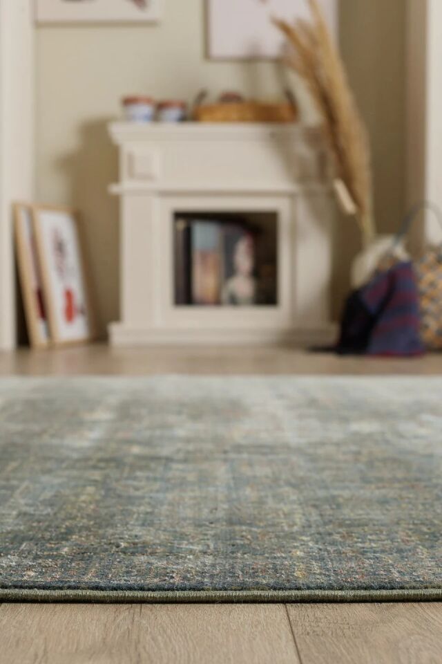 EMPERA Gordion - Zeleno Kendinden Saçaklı Modern Halı