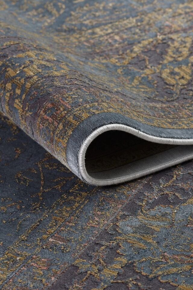 EMPERA Gordion - Gris Kendinden Saçaklı Modern Halı