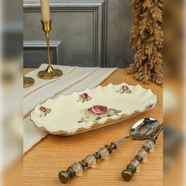 RoyKing Rose Oval Sunum Tabak 31 CM