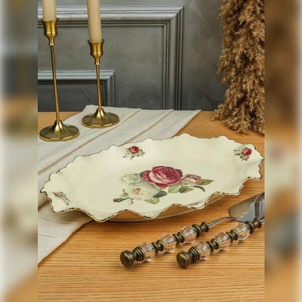 RoyKing Rose Oval Sunum Tabak 33 CM