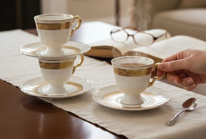 RoyKing 6 Kişilik Kahve Fincan Takımı AZR002 90cc