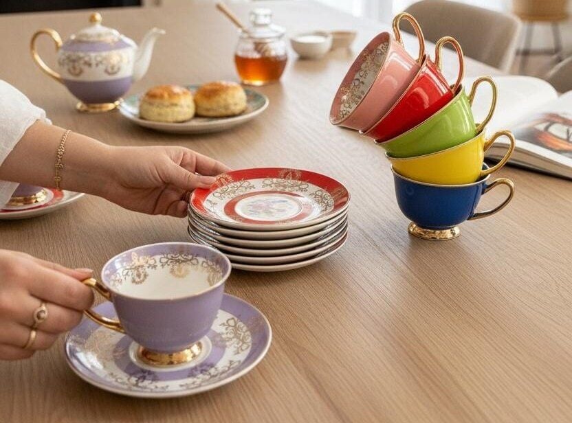 RoyKing 6 Kişilik Kahve Fincan Takımı AZR009 90cc