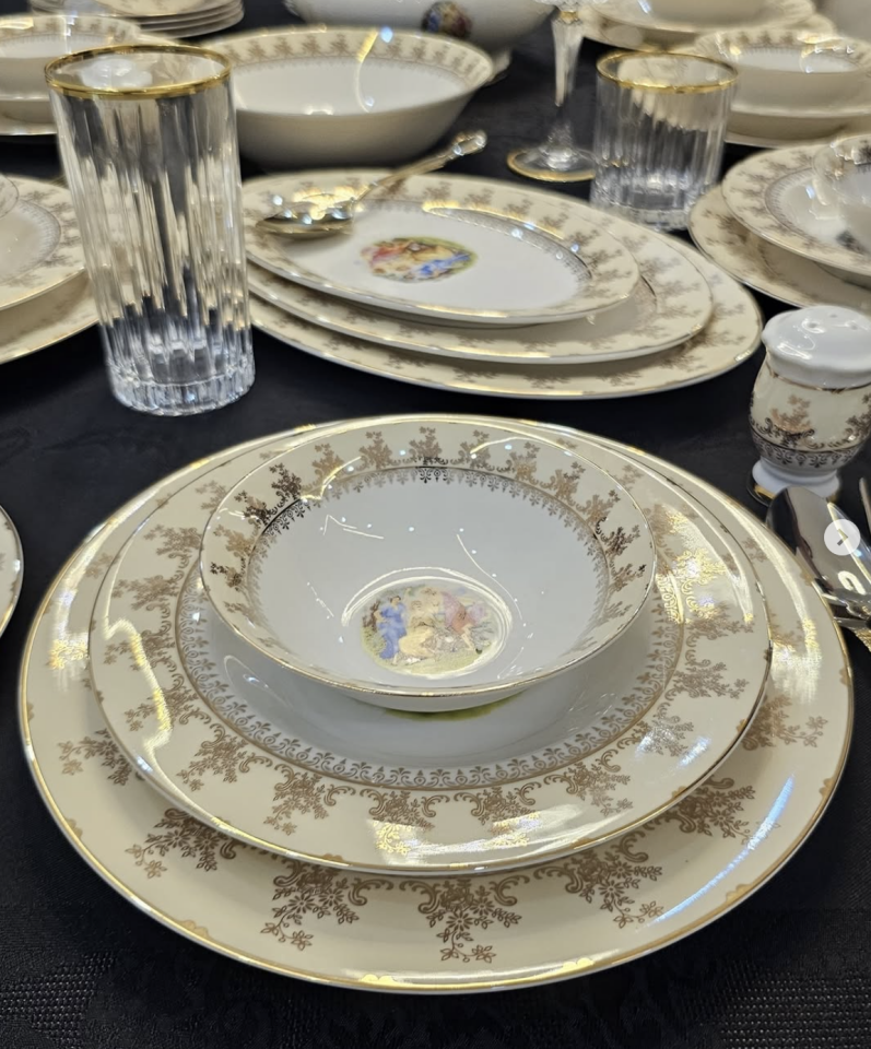 Markiz Desenli 12 Kişilik 73 Parça Yemek Takımı