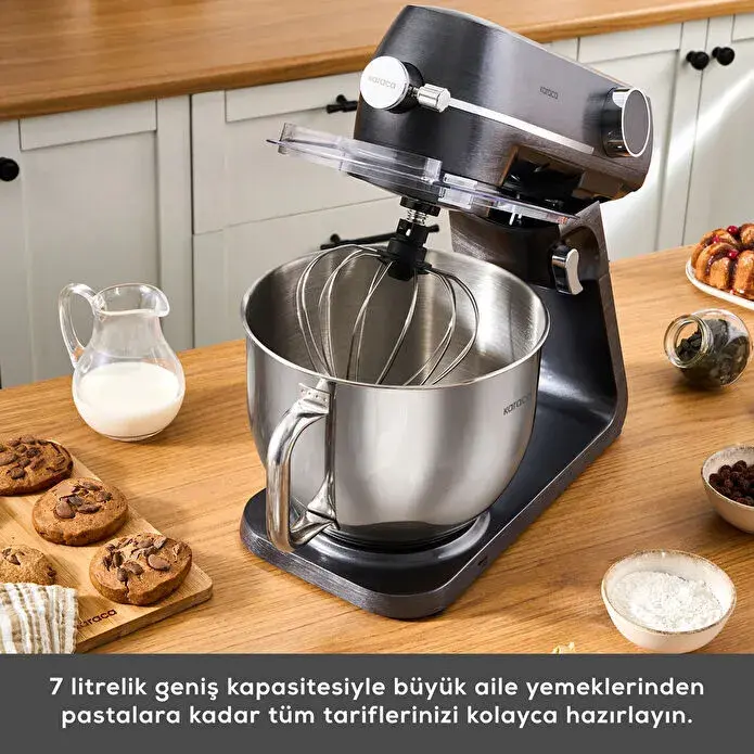 Karaca Multichef Artisan Digital Ekran Döküm Stand Mikser Brushed Gun Grey 1800W 7L