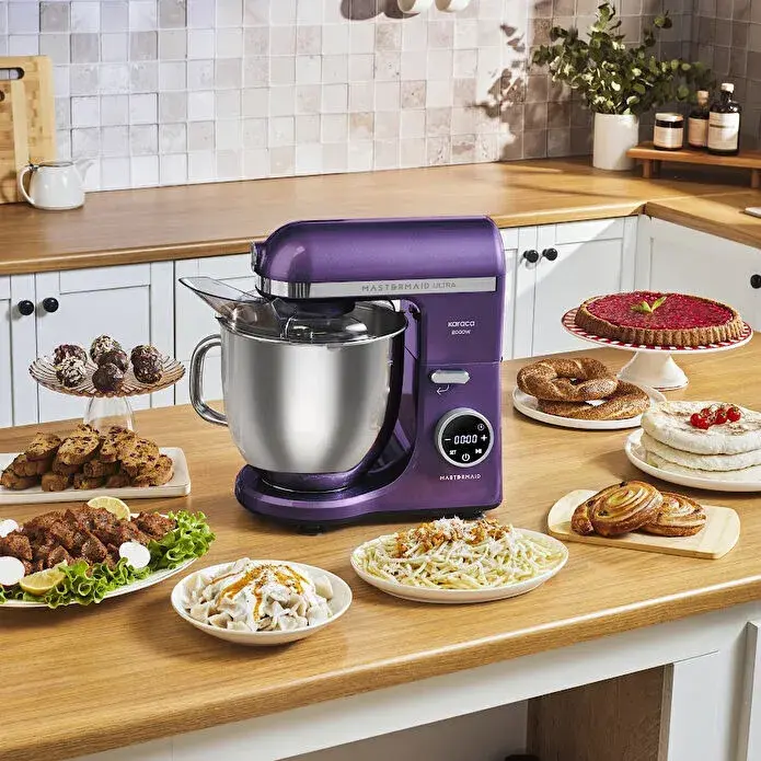 Karaca Mastermaid Chef Ultra D2000W Dijital Ekranlı Hamur Yoğurma Makinesi Grape Purple 7L
