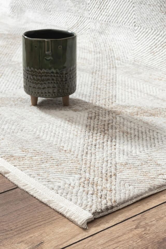 EMPERA Pena - İmpala Modern Saçaklı Geometrik Desenli Halı