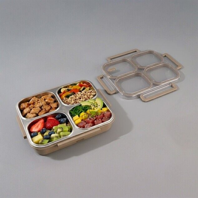 Aryıldız Bento Lunch Box 4 Bölmeli Haki